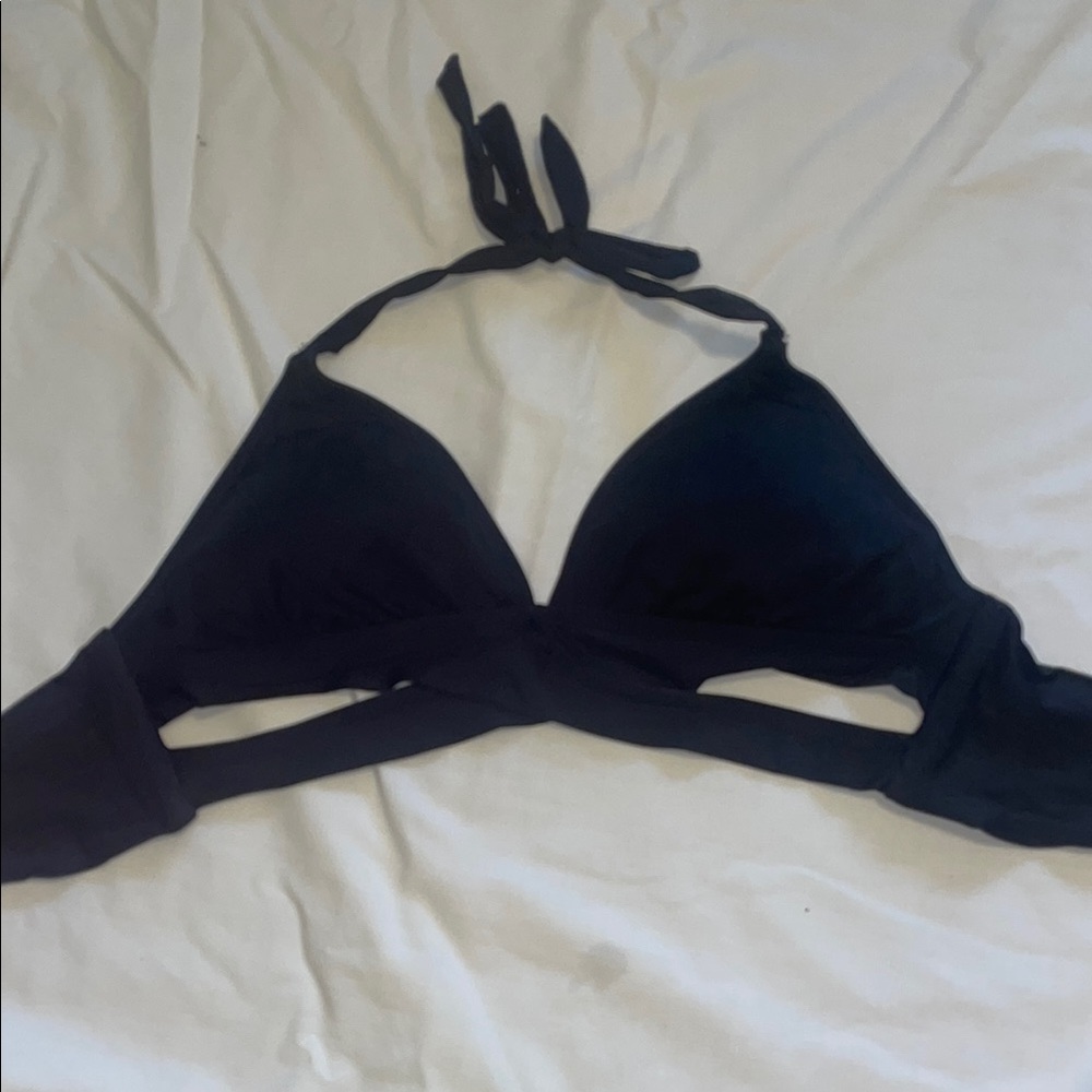 Kona Sol Black Triangle Bikini Top Adjustable Halter